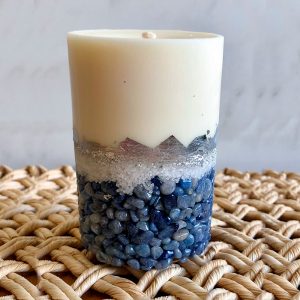 Vela Aromática com Pedra Sodalita